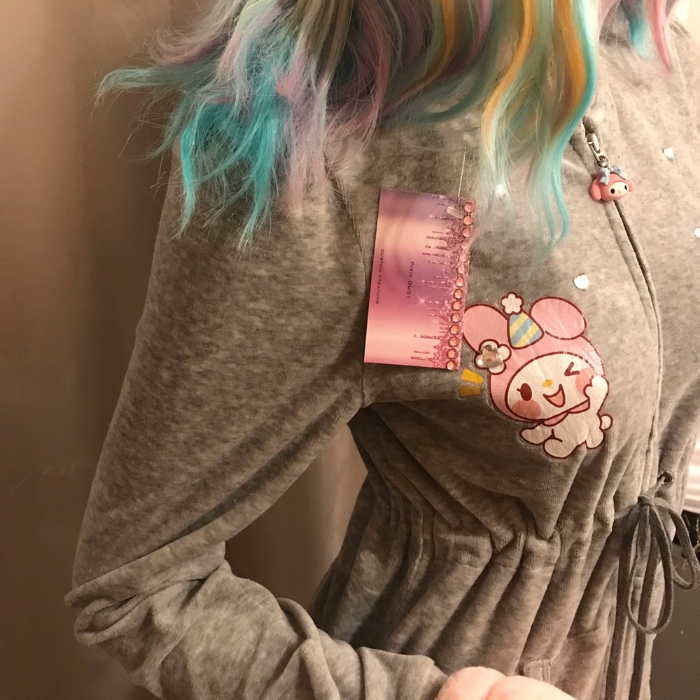 Adorable vintage y2k puff sleeve tracksuit with my melody and crystals💖 - Picture 11 of 16